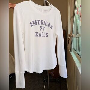 American Eagle Ribbed White Top